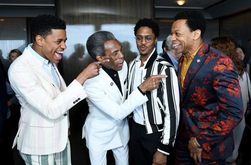 Nominees Jeremy Pope, André De Shields, Ephraim Sykes, Derrick Baskin at the 2019 Tony Nominees Luncheon.