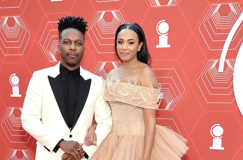 Leslie Odom Jr. and Nicolette Robinson attend the 74th Annual Tony Awards