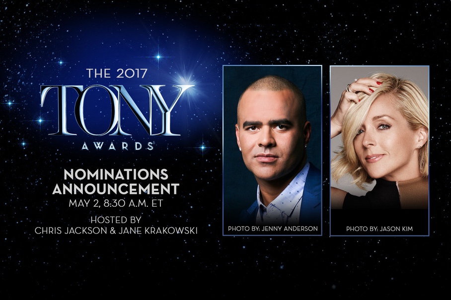 Christopher Jackson and Jane Krakowski will announce the 2017 Tony Awards Nominations at 8:30am ET on Tuesday, May 2, live on TonyAwards.com. The event is sponsored by IBM.